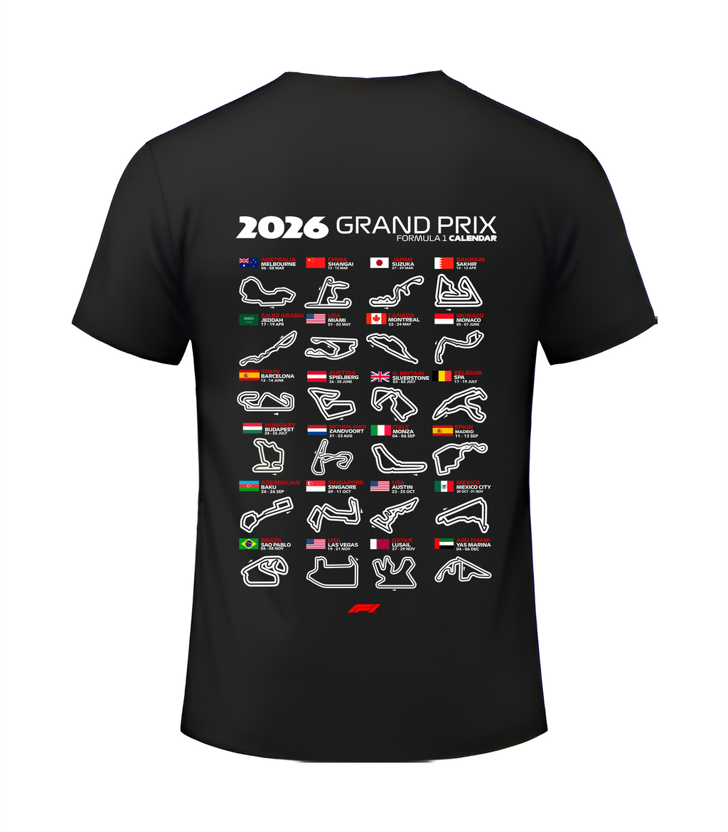 Formula 1 GRAND PRIX 2026 Black Tshirt